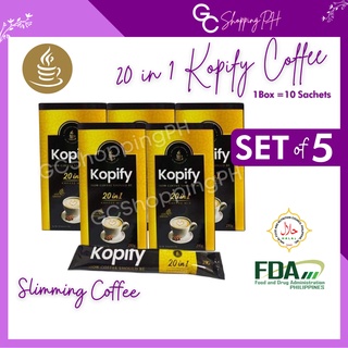 SET OF 5 Kopify 20 in 1 Coffee and Choco Detox | For Slimming and Whitening
