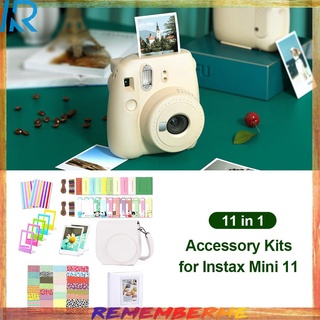 REM 11 In1 Accessories Kit For Fujifilm Instax Mini 11 Accessories Bundle Set PU Leather Camera Case Cover Shoulder Bag (3)