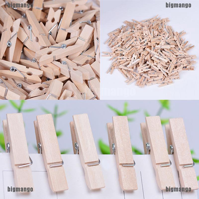 BMPH 50 PCS Wood colored green wood clips