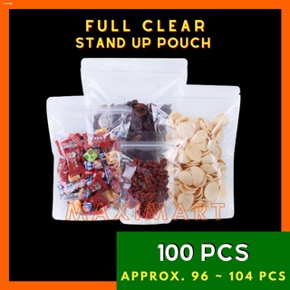 clear pouch❂KRAFT PAPERPACKAGING℗✕100 pcs Full Clear Stand Up Pouch with Zip Lock Ziplock Resealable