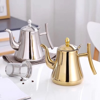 1Pcs Stainless Steel Teapot Tea Infuser Flower Teapot Water Coffee Kettle Teapot With Infuser Filter