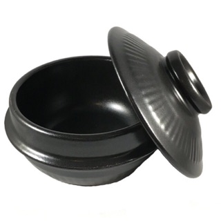 Korean Ttukbaegi Gi Sam Ho Earthenware Stone Bowl with Lid