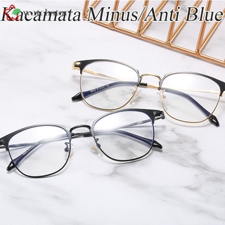 Graded Eyeglasses with Grade -50 100 150 200 250 300 350 400 450 500 550 600 for Women Men Retro Art Student Neutral Metal Frame Optical Glasses