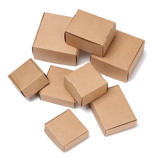 10pcs/lot Multi-size Kraft Paper Box Brown Cardboard Handmade Soap Box White Craft Paper Gift Box