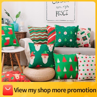 Christmas Creative Series Cartoon Throw Pillow Cotton Linen Sofa Cushion Back Pillow Car Pillow Case Office Waist Pad
