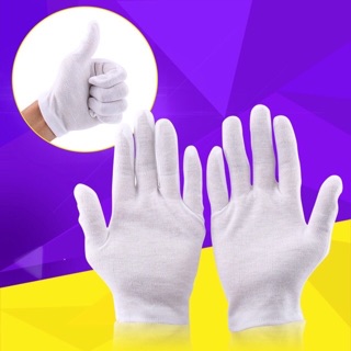 COD Cotton White Gloves 12pairs