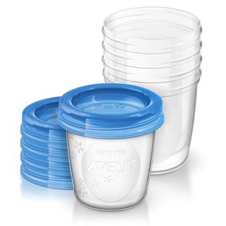 Philips AVENT Breast Milk Storage Cups 5 PIECE WITH ADAPTOR NO BOX