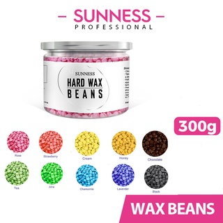 SUNNESS 300g Hard Wax Beans Painless Hair Removal, Hot Hard Wax Beads for Under Arm Brazilian Bikinis Waxing Strips