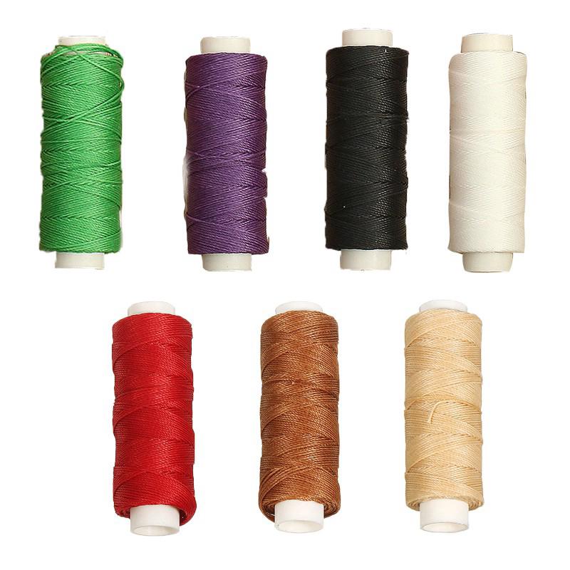 50 Meter 0.45mm Round Leather Waxed Thread Cord DIY Handicraft Tool Multicolor