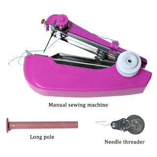 Mini Sewing Machine Patchwork Overlock DIY Portable Pocket Manual Stitch Accessories Cloth Fabric Handy Needlework Tool (6)