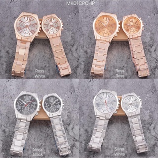 Set & Couple Watches♠[TIMEMALL] MK stainless steel gold rossgold silver couple watch gift #MK01CPCH