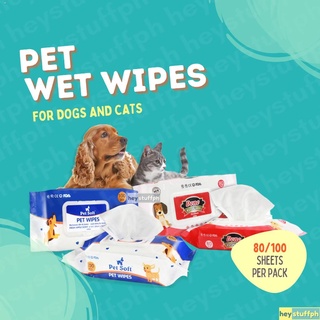 Litter☋❉▤Pet Wipes Dog Wipes Cat Wipes Multi-Purpose Wipes for Dogs & Cats (80 & 100 Sheets)