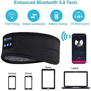 Bluetooth Sleeping Headphones Sports Headband Thin Soft Elastic Comfortable Wireless Music Earphones Eye Mask For Side S (6)