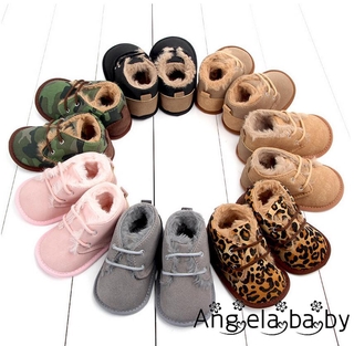 ⓗღ✯Winter Infants Shoes Plush Sneaker Walking Soft-Soled Non-Slip Leopard Zipper Birthday Gift Unisex Shoes