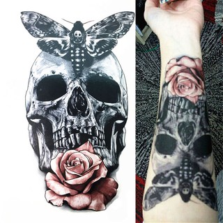 SALE Tattoo Sticker Fake Tattoo Temporary Tattoos Red Rose Art Skull Body