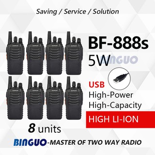 COD BaoFeng BF888S Walkie Talkie Set Of 8 Two Way Radio UHF Radio USB Charger Long Range Transceiver