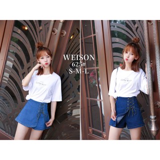 Korean fashion denim culottes/summer culottes/Asymmetry (1)