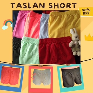 KIDS SHORT UNISEX TASLAN PLAIN WITH ( Taslan Shorts For Kids 1-3 Years Old ) PANG BAHAY SHORT OOTD