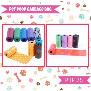 Litter & Toilet✗Pet Poop Garbage Bag with paw print