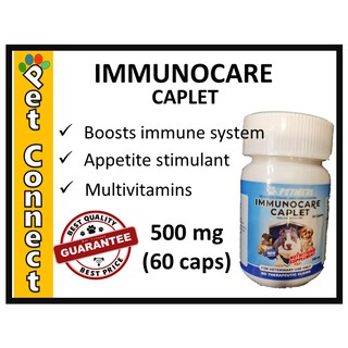Immunocare Caplet Immune Booster Appetite Stimulant for Dogs & Cats 500mg Immuno Care 60 caps
