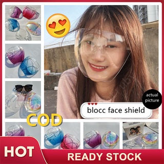 ❤24 hours delivery❤ washable Full Face Shield anti fog acrylic Circular Large Mirror colorful transparent full face mask for Adult (1)