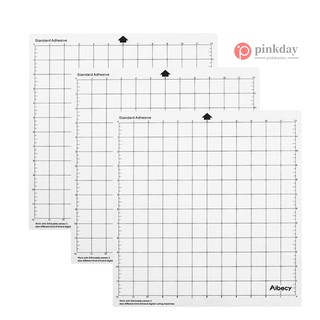 Ready stock Aibecy Cutting Machine Special Pad 12 Inch Measuring Grid Replacement Translucent PP Material Adhesive Mat With Clear Film Cover for Silhouette Cameo Plotter Machine 3PCS