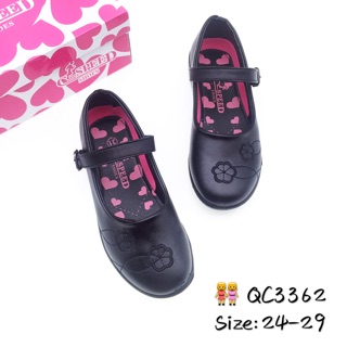 School shoes QC3362 black shoes kids shoes girls fashion (3)