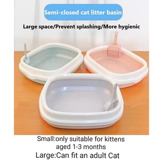 Cat Litter Basin with Cat Litter Shovel Semi-enclosed Cat Litter Box Litter Box for Cat