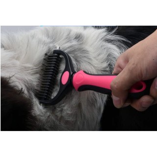 Pet Brush Deluxe Pet Comb Double Open Knot Rake Stainless Steel Cat And Dog Hair Grooming Tool (7)