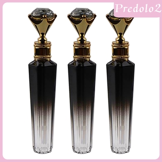 [PREDOLO2] 3Pc 5ml Empty Clear Lip Gloss Tube Container Bottle w/Brush Tip Applicator Wand