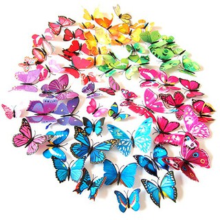12Pcs 3D PVC Butterflies DIY Butterfly Wall Mural Stickers