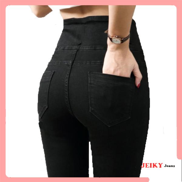 JY. Women's Dark HighWaist Skinny Jeans Easy-Fit Stretchable