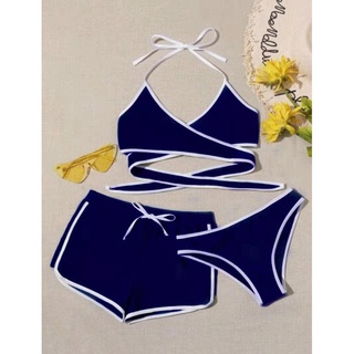 CheapFemales clothing summer ootd swimwear 3in1 swimsuit sexy wear cloth slim-fit strechable quality