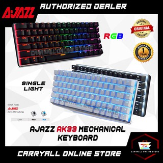 Ajazz AK33 Mechanical Gaming Keyboard - 82 Key Anti-Ghosting RGB | Single Light | Wired or Wireless