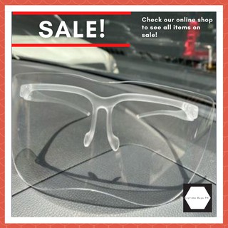 Oversized Acrylic Half Face Eye Shield Eyeglasses WITH BOX Fashion Protection Goggles
