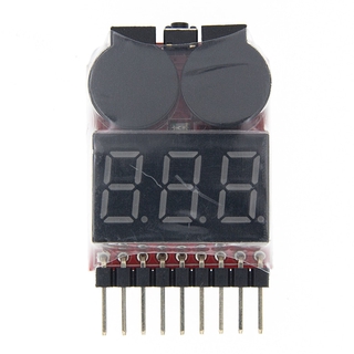 1-8S Lipo/Li-ion/Fe RC helicopter airplane boat etc Battery Voltage 2 IN1 Tester Low Voltage Buzzer Alarm
