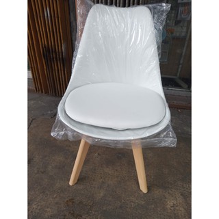 preorder: Nordic Tulip Cushion Regular Chair (White) PP Chair with Leatherette Cushion Noah Padded (5)
