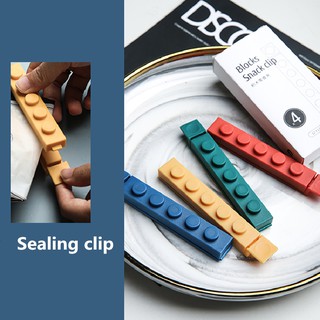 Block sealing clip creative food preservation sealing clip plastic bag snack bag sealing clip sealer moisture-proof clip 4 pieces (1)