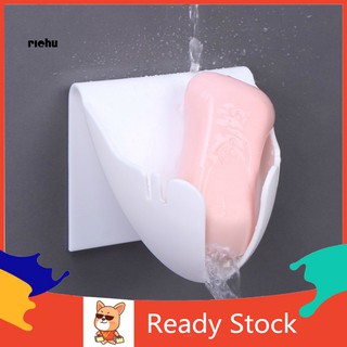 richu_Portable Bathroom Shower Sponge Soap Dish Tray Draining Rack Holder Organizer