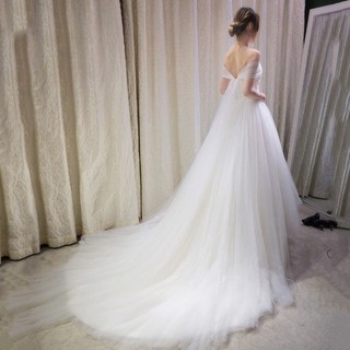 Sexy Luxurious Big Long Tail Wedding Gowns Bridal Dress (1)