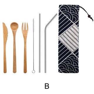 Bamboo Cutlery Spoon Straw Cutlery Set Japanese Cutlery Set (2)