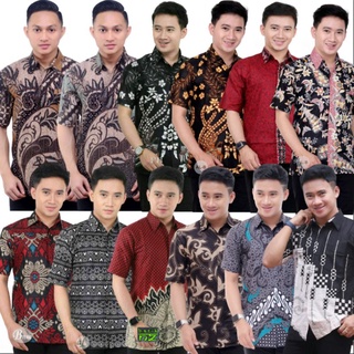 Prima Cotton Batik Pattern Short Sleeve Collar Shirt for Men