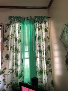 Mint Samwise flower printed curtain kurtina sa bintana
