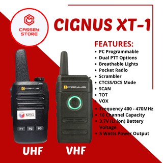 Cignus XT1 UHF with Charger Mini Two Way Radio Single Band UHF