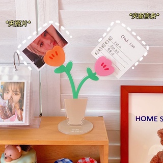 Flower Shape Desktop Photo Holder Picture Stand Decoration Card Photo Clips Holder Desk Stand for Memo Paper Note Photo