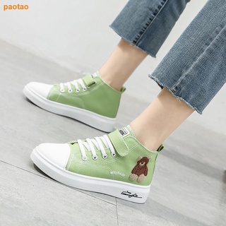 Children s high-top canvas shoes 2021 spring and autumn new girls sneakers, big children s sports shoes, high school girls shoes