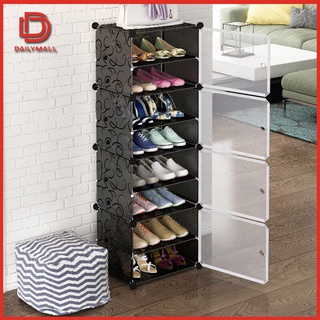 Black Shoe Rack Organizer Cabinet 2 to 3 Layer Dust-Proof Drawer Type Stackable Big Size Dailymall