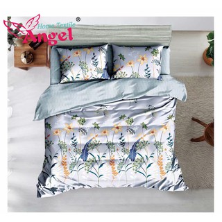5 in 1 Bedsheet Set Floral and Leaves Pattern Design Bed Soft Duvet Cover Flat Sheet Pillowcase C-5 (2)