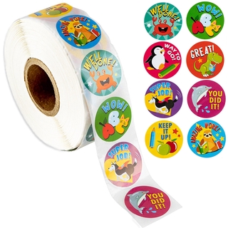 500pcs 6 Style Kids Cartoon Encouragement Stickers Educational Toys Many Styles Cute Animals and Expressions Sticker