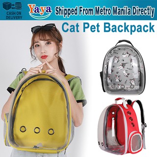 【Fast Delivery】Pet Carrier Bag Portable Pet Outdoor Cat Travel Backpack Capsule Dog Cat Transparent